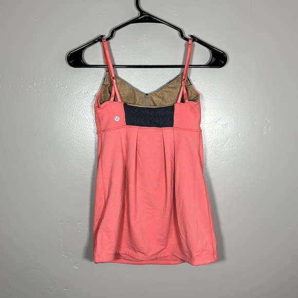 Lululemon Yogi Dance Tank Top Size 4 Padded Salmon Pink - Picture 3 of 5